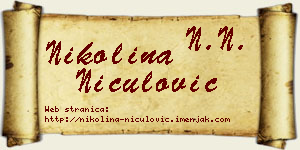 Nikolina Niculović vizit kartica